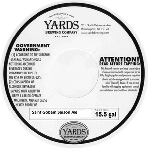 Yards Brewing Company Saint Gobain Saison Ale June 2015