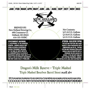 New Holland Brewing Company Dragon's Milk Reserve Triple Mashed June 2015