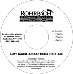 Rohrbach Left Coast Amber India Pale Ale