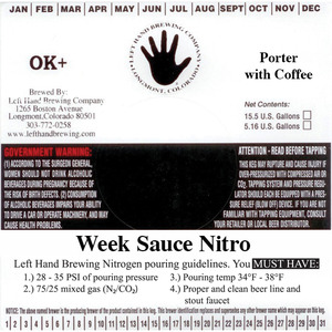 Left Hand Brewing Company Week Sauce Nitro