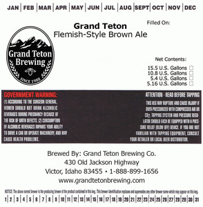 Grand Teton Brewing Company Grand Teton Flemish-style Brown