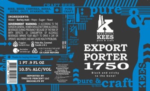 Kees Export Porter 1750 July 2015