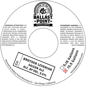 Ballast Point Brother Levonian July 2015