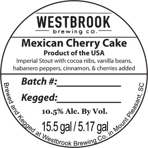 Westbrook Brewing Company Mexican Cherry Cake