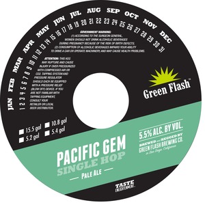 Green Flash Brewing Company Pacific Gem July 2015