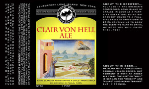 The Blind Bat Brewery LLC Clare Von Hell Ale July 2015