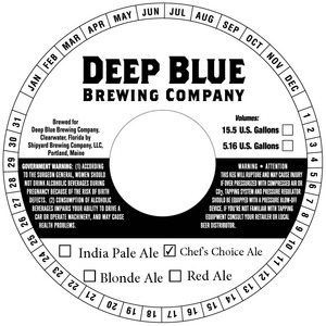 Deep Blue Brewing Company Chef's Choice July 2015