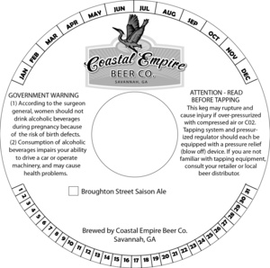 Coastal Empire Beer Co. Broughton St. Saison Ale