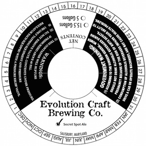 Evolution Craft Brewing Company Secret Spot Ale
