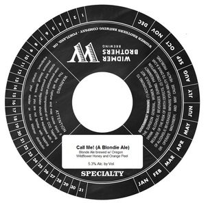 Widmer Brothers Brewing Company Call Me! (a Blondie Ale) July 2015