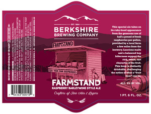 Berkshire Brewing Company Farmstand Raspberry Barlywine Style Ale July 2015