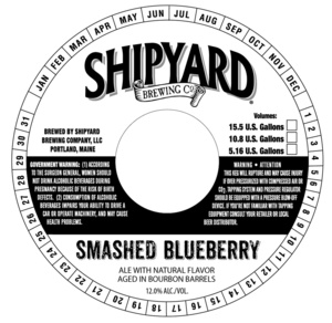 Shipyard Brewing Co. Smashed Blueberry July 2015