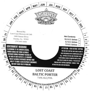 Lost Coast Brewery Lost Coast Baltic Porter July 2015