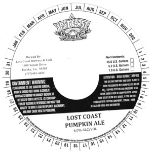 Lost Coast Brewery Lost Coast Pumpkin Ale July 2015