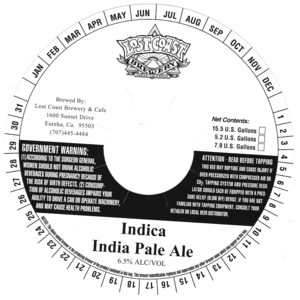 Lost Coast Brewery Indica India Pale Ale July 2015