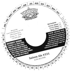 Lost Coast Brewery Saison Ale #331 July 2015