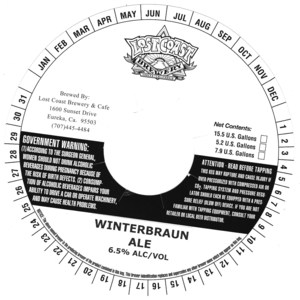 Lost Coast Brewery Winterbraun Ale July 2015