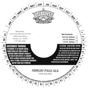 Lost Coast Brewery Arrgh! Pale Ale July 2015