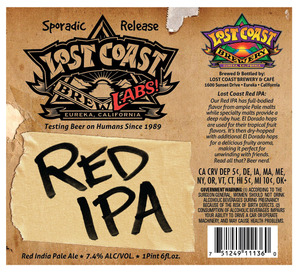 Lost Coast Brewery Lost Coast Red India Pale Ale July 2015