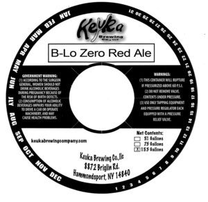 Keuka Brewing Co.,llc B-lo Zero Red Ale