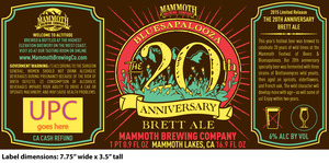 Mammoth Brewing Company Bluesapalooza 20th Anniversary Brett Ale July 2015