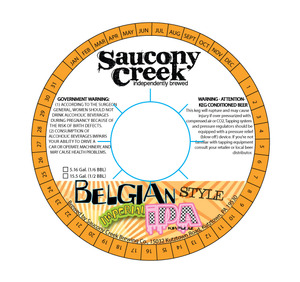 Saucony Creek Belgian-style Imperial IPA July 2015