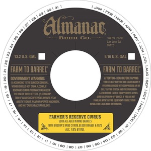 Almanac Beer Co. Farmer's Reserve Citrus