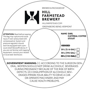 Hill Farmstead Brewery Earl Oatmeal Coffee Stout July 2015