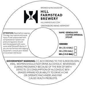 Hill Farmstead Brewery Genealogy Coffee Imperial Stout July 2015