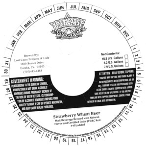 Lost Coast Brewery Strawberry Wheat Beer July 2015