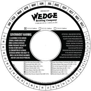 Wedge Brewing Company Julian Price Pilsner