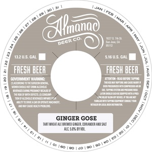 Almanac Beer Co. Ginger Gose July 2015