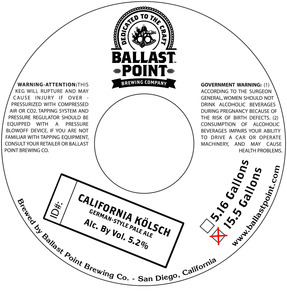 Ballast Point California Kolsch July 2015