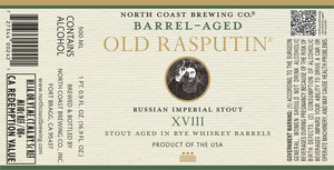 North Coast Brewing Co. Barrel Aged Old Rasputin July 2015