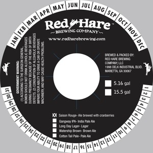 Red Hare Saison Rouge- Ale Brewed With Cranberry July 2015