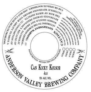 Anderson Valley Brewing Company Can Kicky Kolsch July 2015