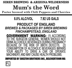 Siren Brewing Mum's The Word July 2015