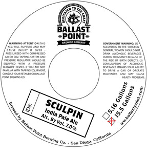 Ballast Point Sculpin July 2015