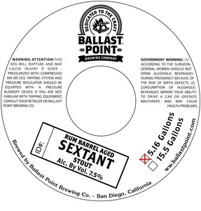 Ballast Point Sextant Rum Barrel Aged July 2015