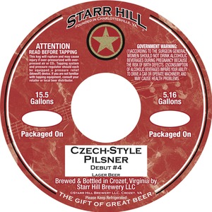 Starr Hill Czech Style Pilsner July 2015