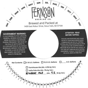 Fernson Wheat Ale July 2015