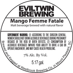 Evil Twin Brewing Mango Femme Fatale July 2015