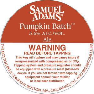 Samuel Adams Pumpkin Batch July 2015