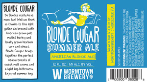 Wormtown Brewery Blonde Cougar Summer Ale July 2015