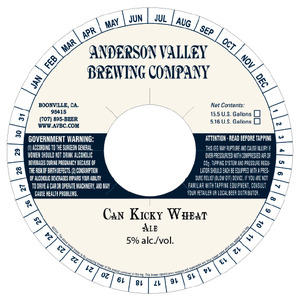 Anderson Valley Brewing Company Can Kicky Wheat July 2015