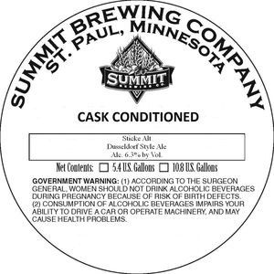 Summit Brewing Company Sticke Alt