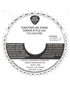 Together We Stand Saison Style Ale August 2015