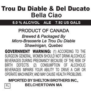 Micro-brasserie Le Trou Du Diable Bella Ciao