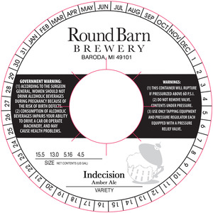 Round Barn Brewery Indecision Amber Ale August 2015