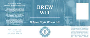 Brew Wit Belgian Style Wheat Ale